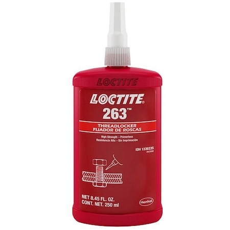 Henkel Anaerobic Threadlocker, Primerless, Bottle, 250 Ml 263 RED 250ML IDH 1330335